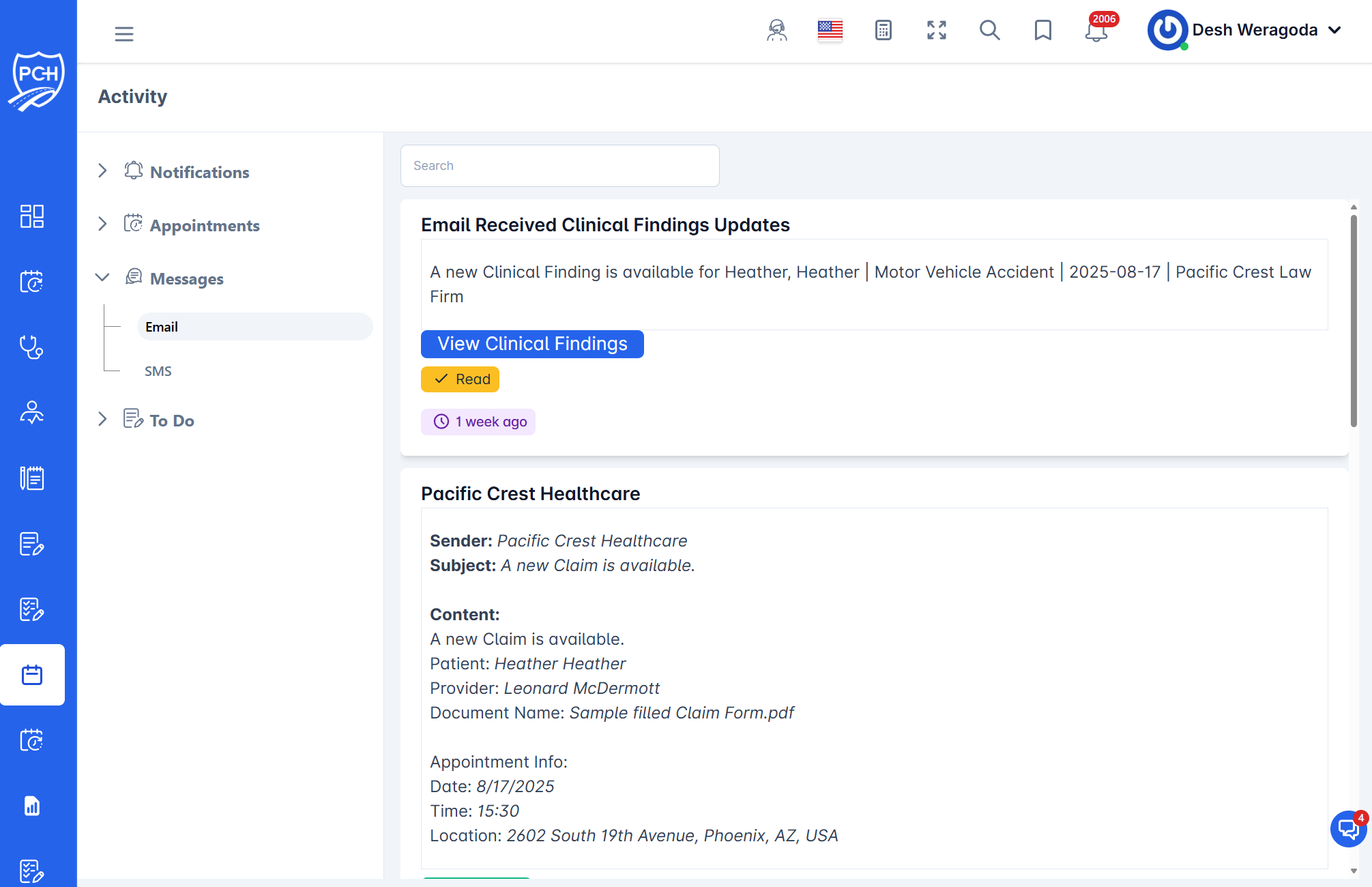 Email Logged to Activity