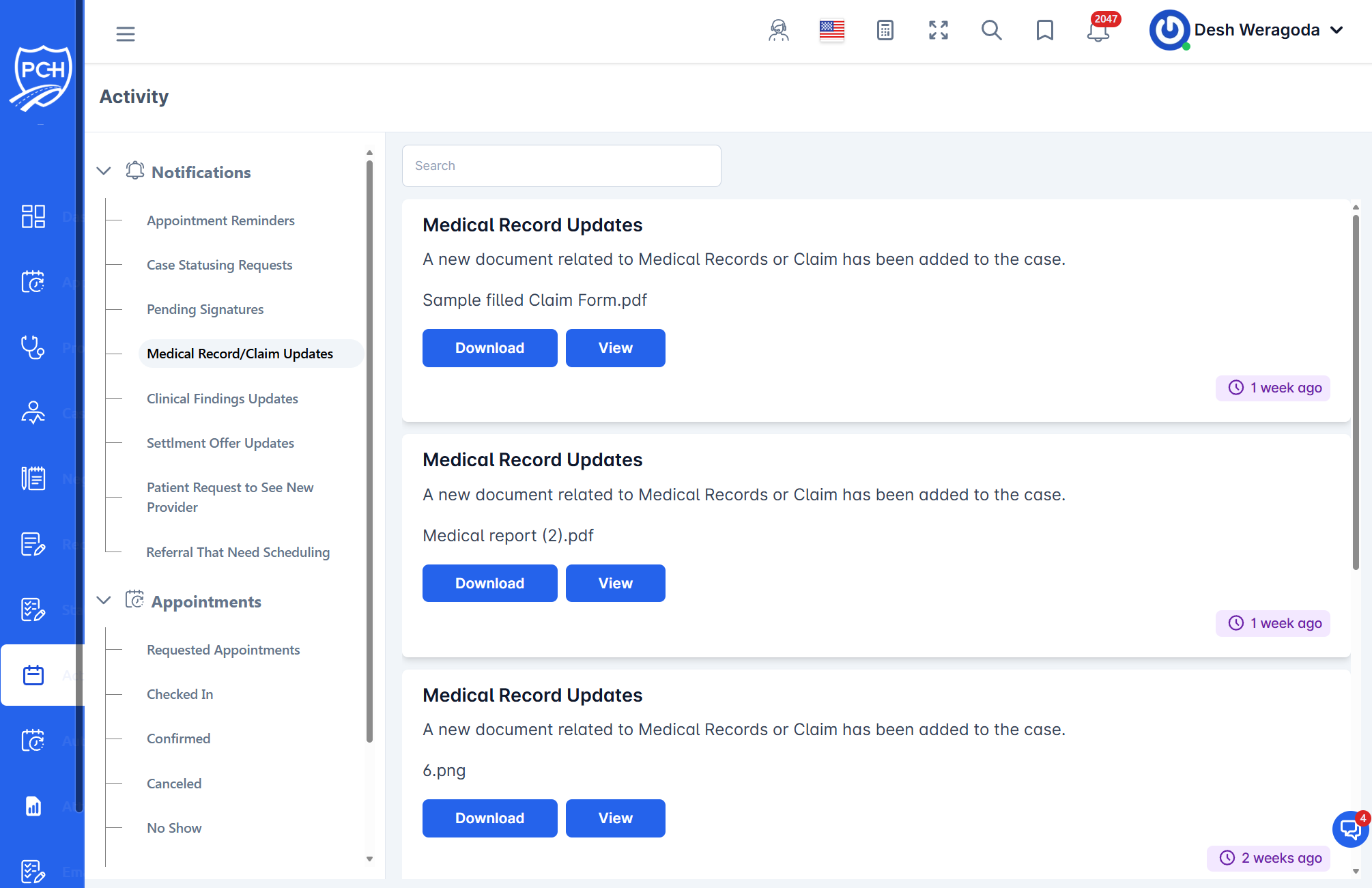 Medical Record / Claim Updates